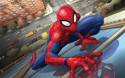 spider-man, super-h&#233;ros, art, &#224; new york, en 2017, le dessin