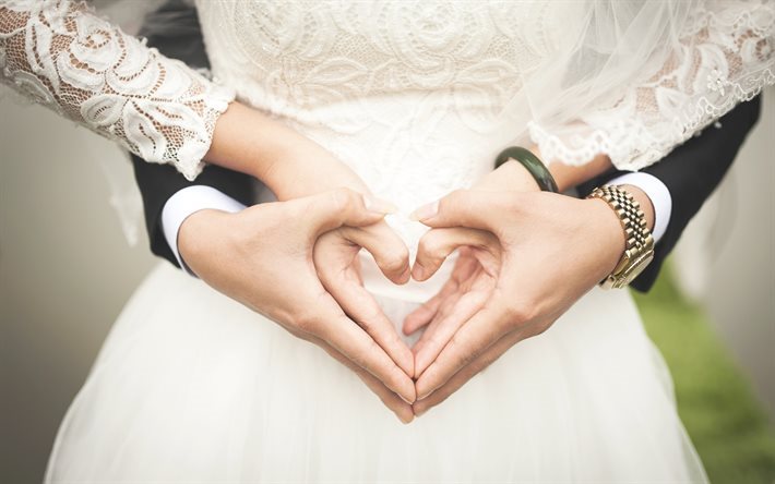 newlyweds, wedding, wedding couple, love, symbols of love, bride, groom