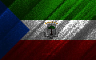 Flag of Equatorial Guinea, multicolored abstraction, Equatorial Guinea mosaic flag, Equatorial Guinea, mosaic art, Equatorial Guinea flag
