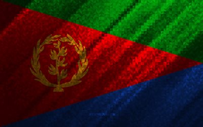Flag of Eritrea, multicolored abstraction, Eritrea mosaic flag, Eritrea, mosaic art, Eritrea flag