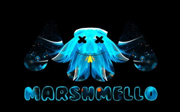 Marshmello, logo creative, DJ, art