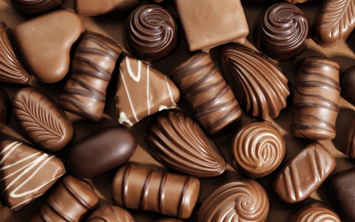 الشوكولاتة, الحلويات, الشوكولاته, الحلويات المختلفة