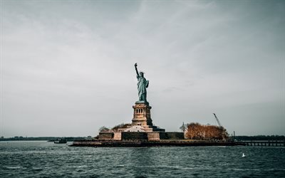 Statue of Liberty, New York, Freedom Island, neoclassicism, USA, New York landmark