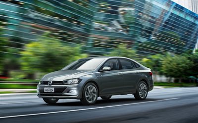 Volkswagen Virtus, 4k, road, 2018 cars, sedans, new Virtus, VW, Volkswagen