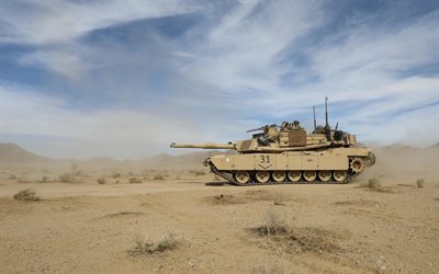 M1 Abrams, carro armato principale americano, esercito americano, carri armati, deserto, USA