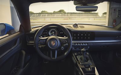 2022, Porsche 911 GT3, sis&#228;kuva, sisustus, uusi 911 GT3 sisustus, saksalaiset urheiluautot, Porsche