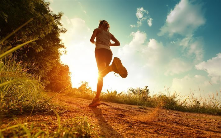 朝の走行, 健康的な生活, 朝, ランナー, 競技者, 走