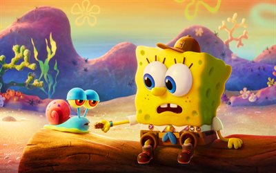 Gary, SpongeBob SquarePants, 4k, 2020 movie, The SpongeBob Movie Sponge on the Run, poster, SpongeBob