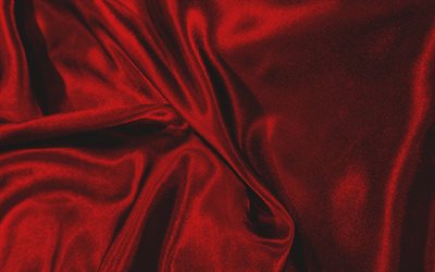 tessuto di seta rossa, 4k, trama del tessuto di seta, sfondo del tessuto rosso, sfondo di seta rossa, trama dell onda di seta rossa, sfondo del tessuto dell onda rossa