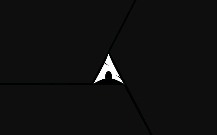 Arch Linux, kreativa, logotyp, svart bakgrund