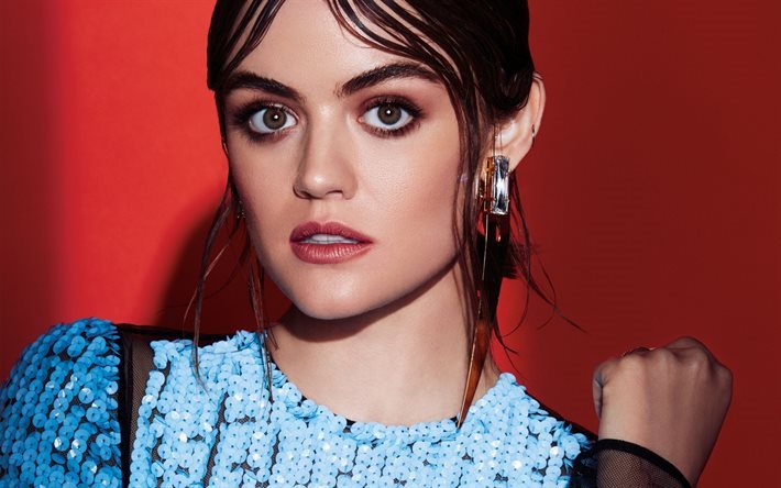 Lucy Hale, American actress, make-up, portrait, beautiful woman