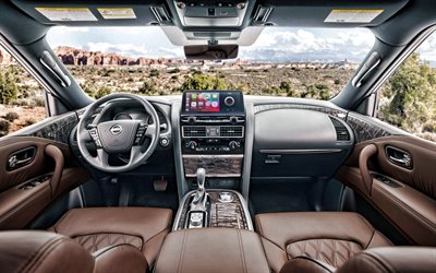 Nissan Armada, 2021, interior, inside view, new Armada interior, Japanese cars, Nissan