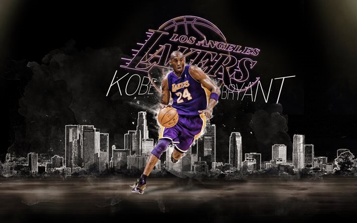 NBA, Kobe Bryant, estrelas de basquete, O Lakers, basquete, Los Angeles Lakers