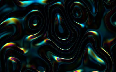 青3d波, 4k, 液美術, 創造, 抽象的背景, 液体質感, 背景波, 3d波, 液体パターン