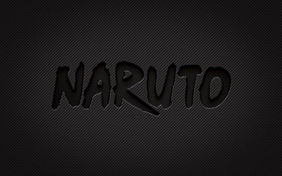 naruto carbone logo, 4k, grunge art, fond carbone, cr&#233;atif, naruto logo noir, manga, naruto logo, naruto