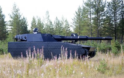 Polish battle tank, PL-01, stealth tank, forest, modern weapon, Poland