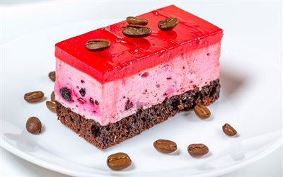 berry cake, cheesecake, dessert, cakes, cake with berries, red jelly