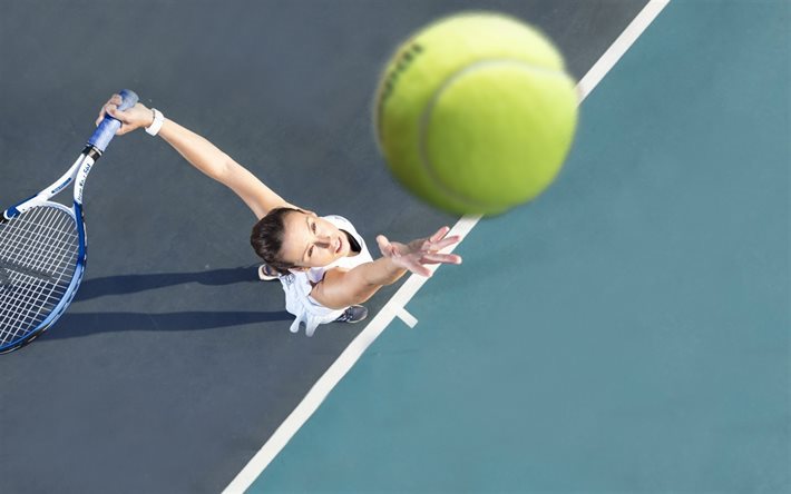 tennis, sportsman, tennis ball, racket, tennis court