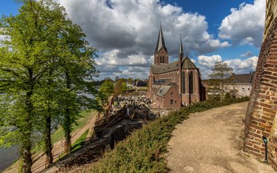 Kessel, church, catholic cathedral, Kessel cityscape, Netherlands