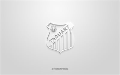 tacuary, logo 3d creativo, sfondo bianco, squadra di calcio del paraguay, paraguayan primera division, paraguay, arte 3d, calcio, logo 3d di tacuary