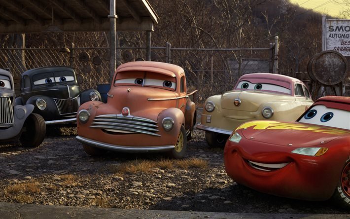 سيارات 3, 2017, فيلم الرسوم المتحركة, الشخصيات, السيارات 3d