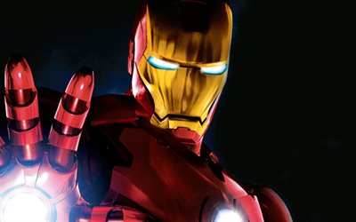 Iron Man, close-up, oscurit&#224;, supereroi DC Comics, IronMan