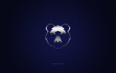 Bristol Bears, English rugby club, Premiership Rugby, blue logo, blue carbon fiber background, rugby, Bristol, England, Bristol Bears logo
