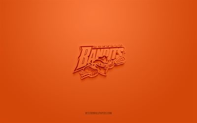Buffalo Bandits, logo 3D creativo, sfondo arancione, National Lacrosse League, emblema 3d, squadra americana di box lacrosse, NLL, New York, USA, arte 3d, lacrosse, logo 3d Buffalo Bandits