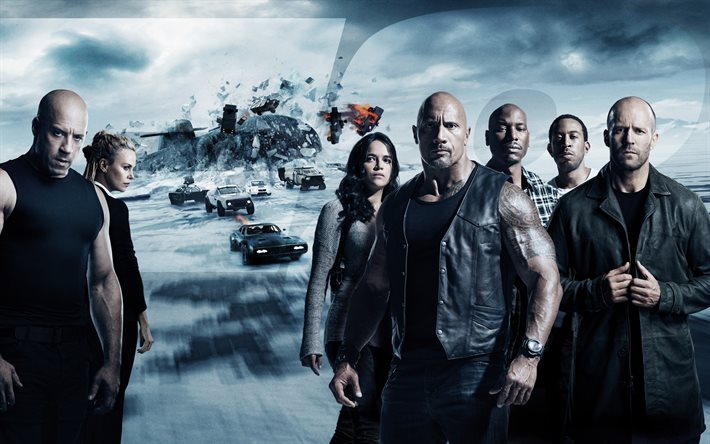 Fast and Furious 8, 2017, Vin Diesel, Dwayne Johnson, Charlize Theron, Letty Ortiz, Michelle Rodriguez, Jason Statham, FF 8, Tyrese Gibson e Ludacris, Ian Shaw, Luca Ho