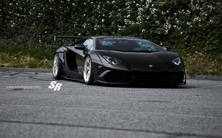 SR Auto Group, tuning, Lamborghini Aventador, supercars, black aventador, Lamborghini