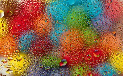 water drops patterns, blurred backgrounds, water drops on glass, water drops textures, colorful backgrounds