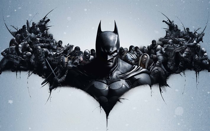 باتمان, Arkham Origins, 4k, شعار باتمان, شعار