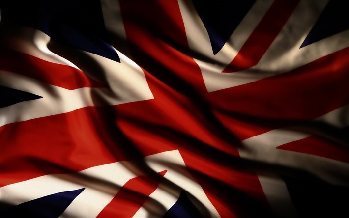 Bandera brit&#225;nica, la tela, la Union Jack, banderas, bandera del reino unido