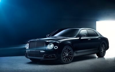 Bentley Mulsanne, Bamford X, Mulliner Speed, 2017 luxury cars, black Bentley