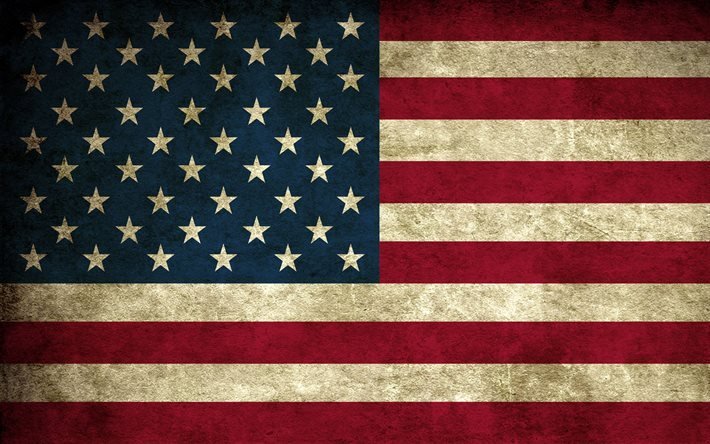 Americano, bandiera, grunge, bandiera USA, bandiera degli Stati Uniti