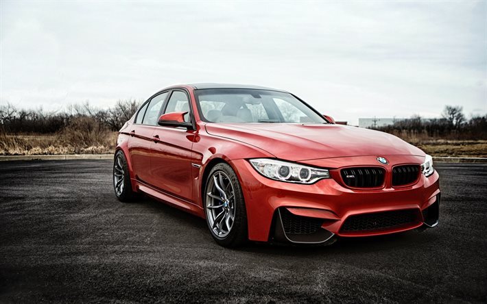 BMW M3, F80, Tuning BMW, punainen M3, urheilu autot, Saksan autoja, BMW