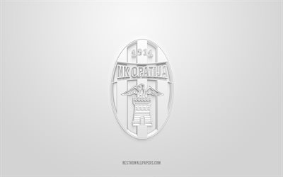 NK Opatija, creative 3D logo, white background, Druga HNL, 3d emblem, Croatian football club, Croatian Second Football League, Opatija, Croatia, 3d art, football, NK Opatija 3d logo