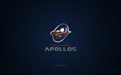 Orlando Apollos, American football club, blue logo, blue carbon fiber background, AAF, American football, Orlando, USA, Alliance of American Football, Orlando Apollos logo