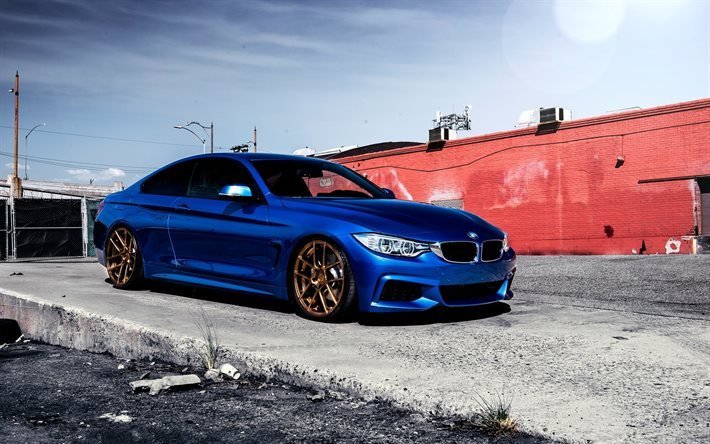 M-Sport, BMW M4, 435i, f32, rivolgendosi, presa di posizione, blu m4, BMW