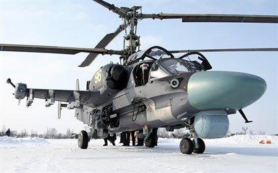 Ka-52 Alligator, Russian attack helicopter, 4k, Russian Air Force, Ka-52, Hokum B