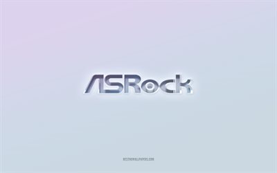 ASrock logo, cut out 3d text, white background, ASrock 3d logo, ASrock emblem, ASrock, embossed logo, ASrock 3d emblem