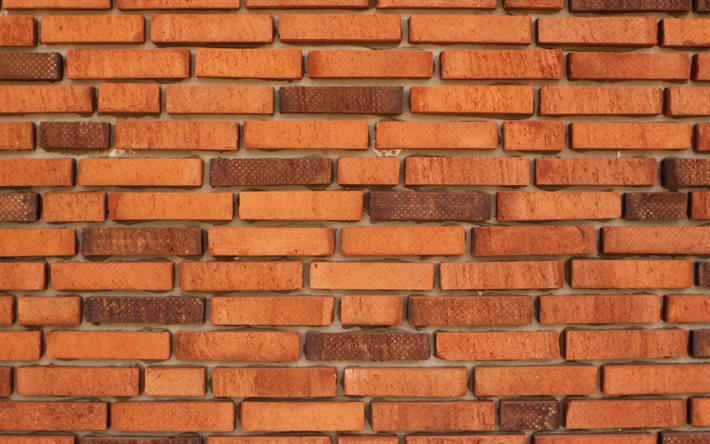 parede de tijolo, textura de parede, tijolos, laranja tijolos
