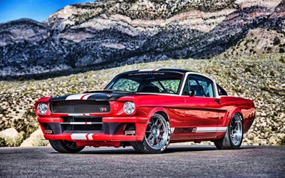 Ford Mustang Fastback SPLITR, HDR, Ringbrothers tuning, 1965 cars, retro cars, 1965 Ford Mustang, american cars, Ford