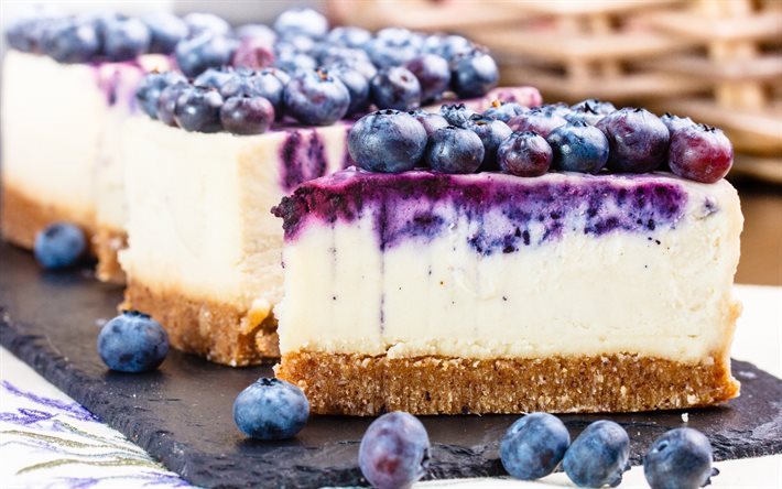 cheesecake, cake, blueberry, berries, dessert