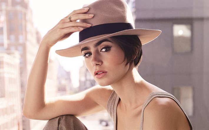 Lily Collins, Hollywood, american actress, models, beauty, brunette