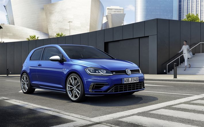 Volkswagen Golf, 2017, new Golf, blue, hatchback, Volkswagen