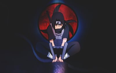 Sasuke Uchiha, minimalism, Naruto characters, artwork, fan art, manga, Naruto, Sharingan