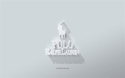 Polo Ralph Lauren logo, white background, Polo Ralph Lauren 3d logo, 3d art, Polo Ralph Lauren, 3d Polo Ralph Lauren emblem
