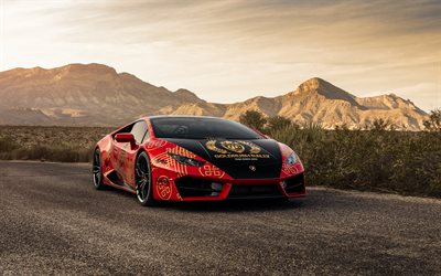 Lamborghini Huracan, 2020, red sports coupe, tuning, new red Huracan, Italian sports cars