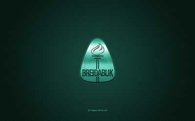 Breidablik, Icelandic football club, green logo, green carbon fiber background, Besta-deild karla, football, Kopavogur, Iceland, Breidablik logo